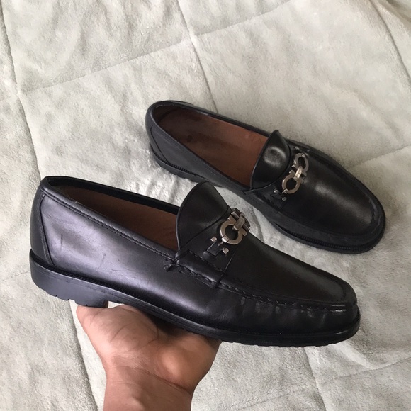 Salvatore Ferragamo Black Leather Loafers Mens Size 8 main image 10